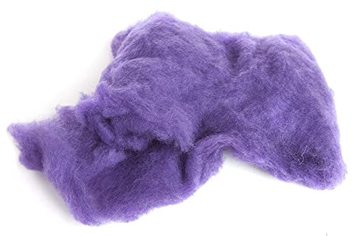 Image of Desert Breeze Distributing Maori Wool Carded Batting, 100% Natural New Zealand Wool Made by DHG in Italy for Needle Felting, 3.5 OZ, 27 Micron, Color Violet