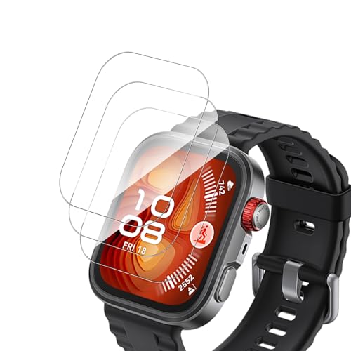 【3枚入り】For HUAWEI WATCH FIT 4 Pro フィルム 強化ガラス 高透過率 高タッチ感 Greerass 保護フィルム 旭硝子素材 飛散防止 衝撃吸収 撥水撥油 指紋防止 自動吸着 気泡レス 貼り付け簡単