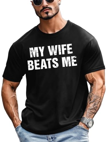 Men's Funny Graphic Shirts Crewneck Short Sleeve Letter Printed Casual Summer Couple T-Shirts