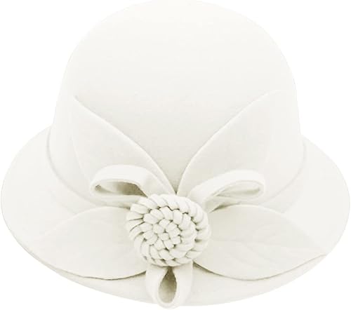 Sombreros de cubo de flores para mujer, vestido de ala ancha, sombrero de cloche de iglesia, sombreros de boliche de boda, fiesta de té, Fedora