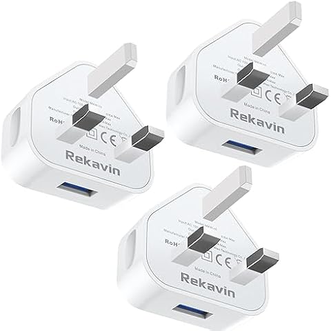 Rekavin 3 Pack USB Mains Charger Plug Cover