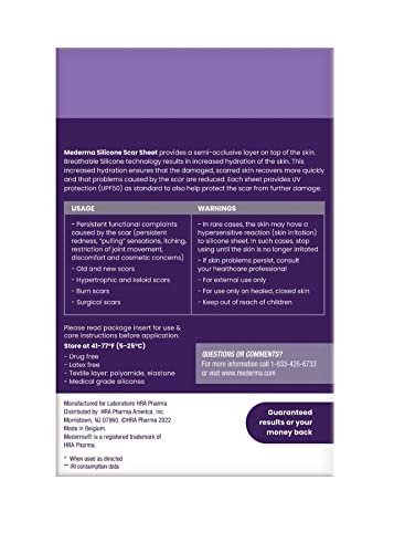 Mederma Medical Grade Silicone Scar Sheets; Improves The Appearance Of Old And New Scars; For Injury, Burn And Surgery Scars, 4 Count #TOP2