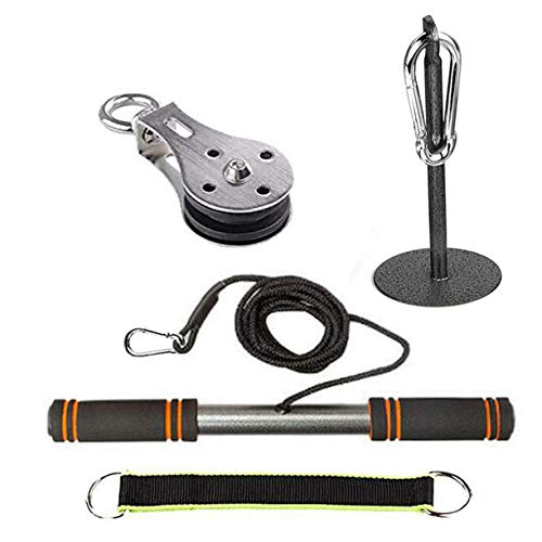 FBSPORT Forearm Wrist Roller Trainer, Strength Training Arm Marchine, Fitness LAT Lift Pulley System, Triceps Extensions Exerciser for LAT Pull Down, Biceps, Body Training Equipment, Home Workouts - Thumbnail 5