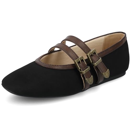 Journee Collection Women's Florene Multi-Buckle Strap Mary Jane Flats