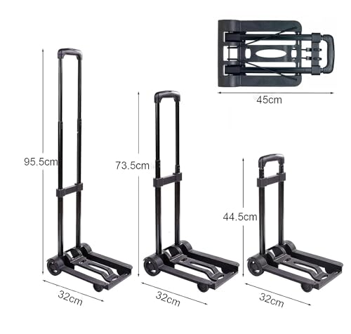 Image of Stainless Steel Shopping Trolleys,Collapsible Trolley With Wheels,Folding Trolley Cart Heavy Duty,Foldable Trolly Shopping Bag On Wheels,Portable Sack Barrows Moving Luggage Trolley