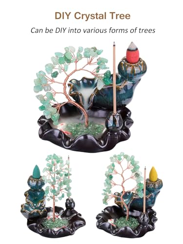 Jovivi-Backflow-Incense-Burner-Ceramic-Incense-Waterfall-Natural-Green-Aventurine-Healing-Crystal-Money-Tree-Incense-Holder-for-Wealth-Good-Luck-Yoga-Meditation-Home-Decor