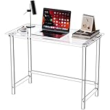 Dewrhiixe Clear Acrylic Desk, Study Laptop Computer Desk Writing Table Console Table for Bedroom Home Office Desk (Clear, 39.3”×19.6'×29.5“)