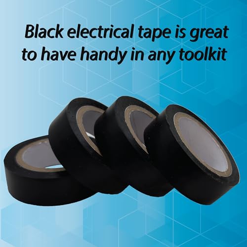 Image of 8502 Pk25 General Electrical Tape Black PVC Rolls 10 Meter Each Flame Retardant Adhesive Stretch for Wiring Bundling Sealing Black Electric Tape for Automotive Wire Repair Cable Wrap