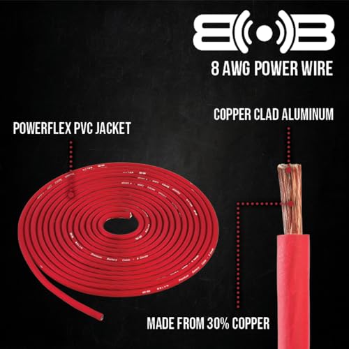 Image of Belva True 8 Gauge AWG Premium CCA Amplifier Wiring Kit Without RCA Cable - BPK8 RED