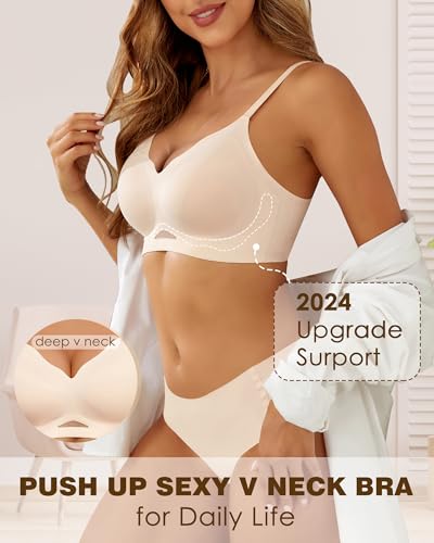 HORISUN Womens Bras for Women Wireless Comfort Full Coverage Mesh Breathable Padded No Underwire Support T Shirt Bra3