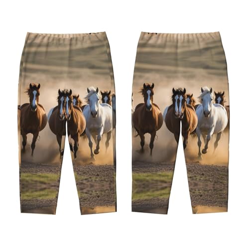 Pajama Pants Pajama Bottoms with Elastic Waistband Sleepwear Lounge Pants, Various Horses3