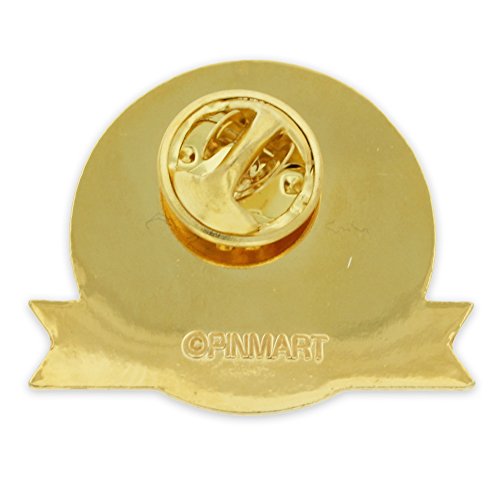 Image of PinMart Veteran Pin - Patriotic American Lapel or Hat Pin - Proud to be Retired Army, Navy, Air Force or Marine Corps - Gold Color Plated Enamel with Secure Clutch Back