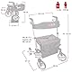 Antar AT51006 Aluminium Faltbar Rollator, silber, 8000 g