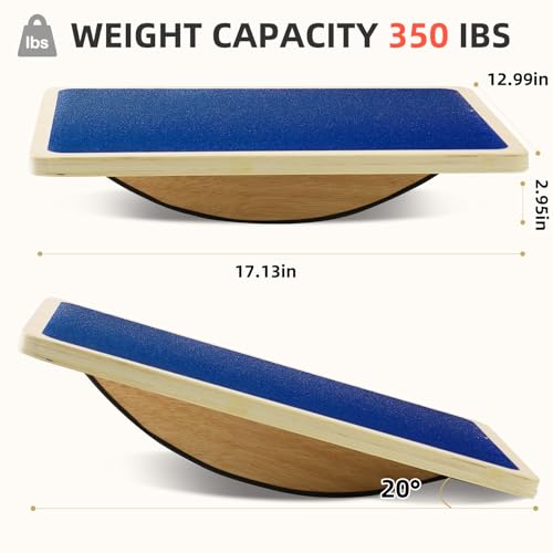 Juoe Balance Board Wobble Board for Adults and Kids - Anti-Slip 350LBS Balance Board for Physical Therapy,Balance Training,Posture Correction,Standing Desk Core Strength Wooden Balance Rocker Board - Image 3