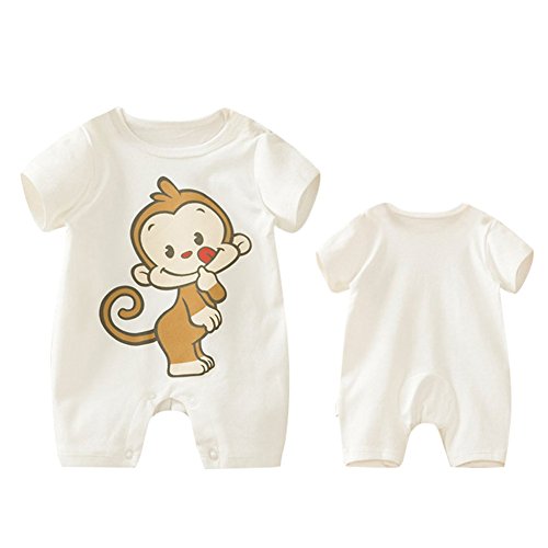 GudeHome Bebés chicas Chicos del verano de manga corta de algodón mameluco Equipo infantil de dibujos animados Sleepsuit,6-9 meses