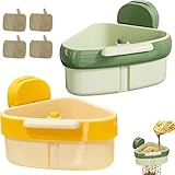 2PCS 2025 Upgraded Sink Corner Dish Rack with Suction Cups, Automatic Dumping...