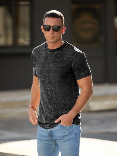 RQP Men's Cotton Shirts Vintage Washed Shirt Relaxed Fit Distressed Casual Short Sleeve for Streetwear & Daily Outfits3