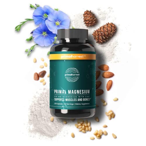 Magnesium Supplement & Bone Health Supplements For Women And Men By Primal Harvest - Joint Support Capsules And Calcium Carbonate Pills Bundle… #TOP1