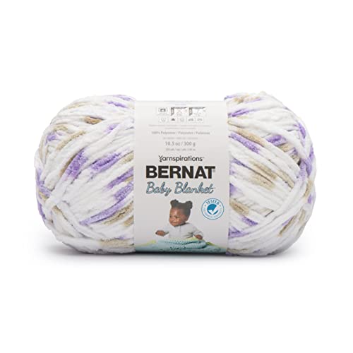 Image of Bernat Baby Blanket BB Little Lilac Dove Print Yarn - 2 Pack of 10.5oz /300g - Polyester - #6 Super Bulky - 220 Yards - Knitting /Crochet