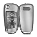 Produktbild kwmobile Autoschlüssel Hülle für Audi - TPU Schutzhülle Schlüsselhülle Cover für Audi 3-Tasten Klappschlüssel Silber matt