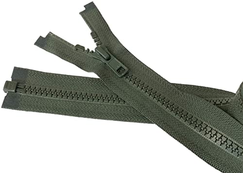 Fermeture éclair YKK #5 Vislon séparable vert olive 567 pour veste