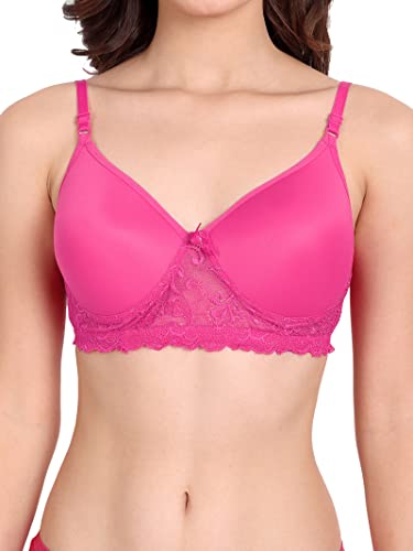 Image of FIMS - Fashion is my style Women Cotton Floral Lace Padded, Non-Wired, Full Coverage, Seamless Bra Panty Set, Multicolor, Lingerie Set