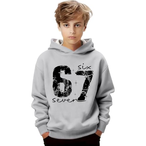 Genérico 67 Six Seven 6-7 - Sudadera Niño 67 Meme Divertido Italiano Sudaderas con Capucha Sudadera con Capucha Estampada para Niño 67 Multicolor de Invierno