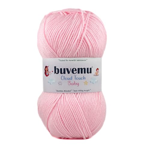 Image of Cloud Touch Baby - DK Weight Soft Anti-Pilling Yarn for Baby Clothes, Blankets & Amigurumi Crochet & Knitting, 90% Acrylic 10% Viscose derived from Bamboo, 3.53 Oz / 262 Yards (Baby Pink, 1 Pack)