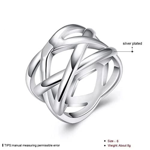 Bague croix en argent 925 entrelacée pour mariage chic - 4
