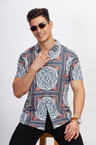 Image of BULLMER Trendy Regular Fit Printed Causal Shirt for Men - Pack of 1