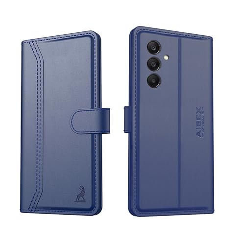Image of AIBEX for Samsung A16 5G / Samsung F16 5G / Samsung M16 5G Flip Cover Leather Finish with Magnatic Closure | Inside TPU with Card Pockets | Wallet Stand | Complete Protection Flip Case -Blue