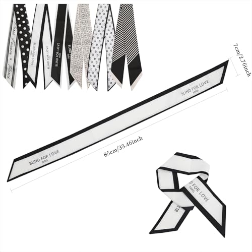 2/4/6 Pack Scarf Bags Fashion Handbag Purse Scarfs Accessory Skinny Scarf Lightweight Hair Neck Scarves3