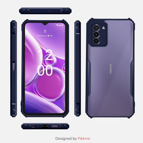 Image of Pikkme Nokia G42 5G Back Cover | Crystal Clear Transparent Back | Ultra Hybrid | Full Camera Protection | Raised Edge | Bumper Back Case (Blue)