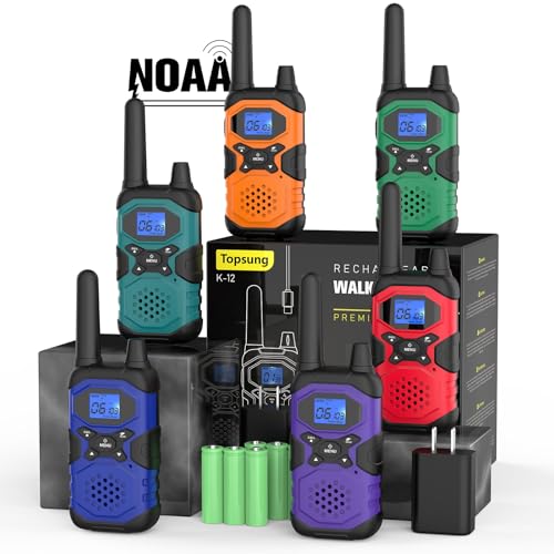 Topsung Walkie Talkies for Adults Rechargeable Long Range 6 Pack,