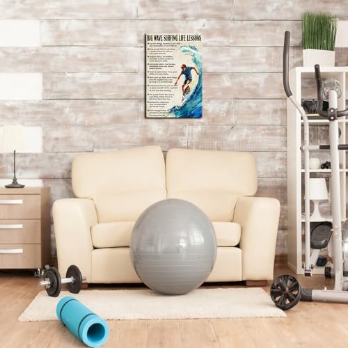 Strofupp Surfing Poster Framed Motivational Quotes Prints Vintage Surf Wall Art Life Lessons Pictures Canvas Artwork 12x18 inches by Strofupp - Used condition - Image 3