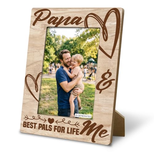 YTCSIHSV Papa Gift Papa & Me Best Pals for Life 4x6 Inch Rustic Wooden Picture Frame Tabletop Display Heartfelt Gift on Birthday Christmas Fathers Day Gifts Farmhouse Office Home Decor