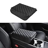 topabyte copertura per bracciolo per tesla model 3 model y 2016-2023 2024 highland, imbottitura per console centrale, accessori in pelle per cuscino avvolgente (nero)