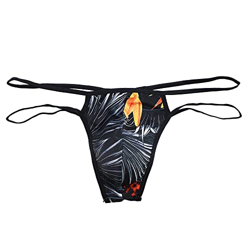QiaTi String sexy pour homme - String sexy - Suspensorium - Low Rise Male - Bikini, motif papillons, XL Cover