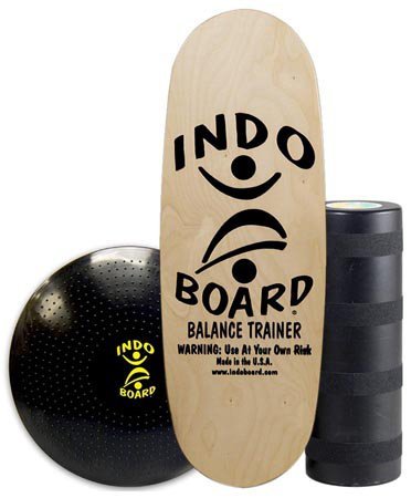 INDO BOARD Pro Balance Board Training Package - 3 Color Choices - Fitness Training, Boardsports Training - 42” X 15” Deck, 8.5” Diameter Pro Roller and 24" Gigante' Cushion