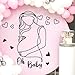 Pregnancy Baby Wall Decal Oh Baby Sign Decals for Backdrop Pregnant Woman Art Line Decal Baby Shower Party Decorations Gender Reveal Arch Balloon Decor Boy Or Girl Stickers Mom Theme Party Decor
