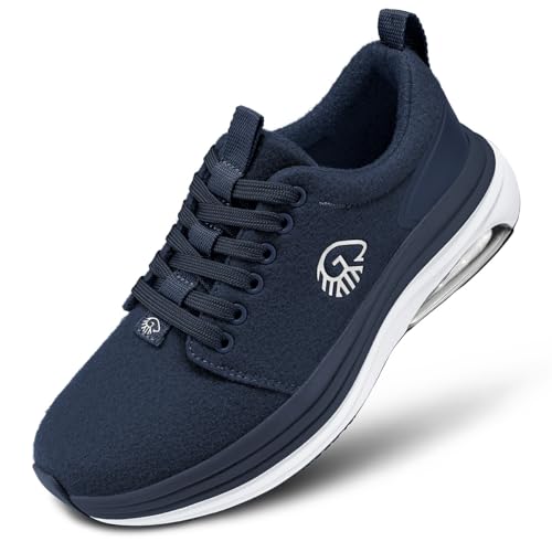 GIESSWEIN Merino Curve Max Men - Merino Sneaker mit Stoß absorbierendem Luftpolster - Komfortabler Aktivschuh mit Wechselfußbett - Langlebige Naturkautschuk Sohle für Beste Bodenhaftung