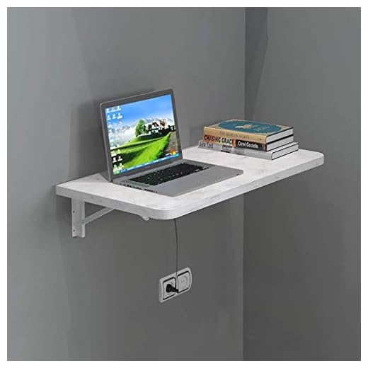 Mesa Plegable montada en la Pared, Mesa Plegable de Madera para Oficina, Mesa desplegable, Escritorio de lavandería, Banco de Trabajo, hogar, Cocina (Blanco grisáceo, 800mm/32in)