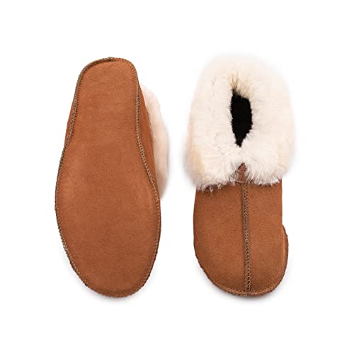 surell Shearling Lamb Soft Sole Slippers - Tan3