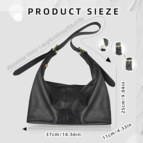 Image of Shoulder Bag, PU Leather Handbag Tote Purse Adjustable Straps Shoulder Bag Tote with Zipper for Women Travel Work Commute