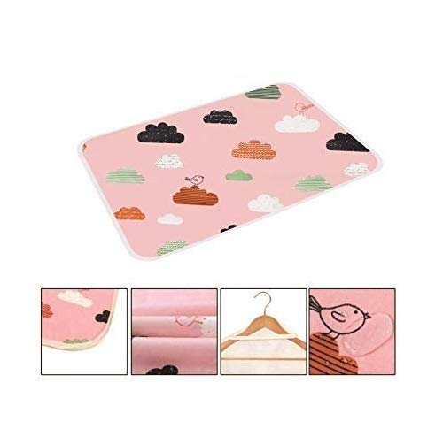 SYGA Baby 1 Piece Medium Waterproof Bed Protecter Dry Sheet,Washable Reusable Bed Protector_Pink Cloud