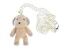 Miniblings Hund Kette Halskette 45cm Silber Plüschhund Teddy Tier Flock samtig - Handmade Modeschmuck - Gliederkette versilbert