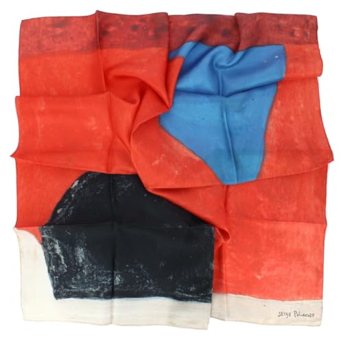 Carré 90 Poliakoff en soie rouge et bleu pour égayer instantanément une tenue trop terne