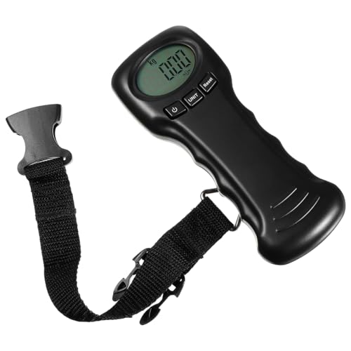 BESPORTBLE Portable Digital Luggage Scale with Hook, Compact Travel Suitcase Weight Scale, Lightweight, Accurate LCD Display, Battery Not Included, Black