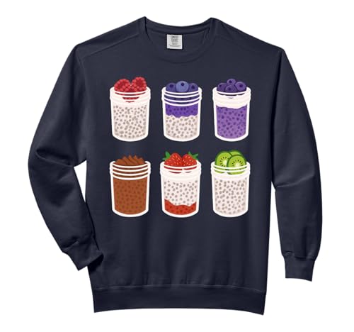 Chia Pudding Jars Meal, Prep Healthy Vegan Breakfast Food Comfort Colors Adult Sweatshirt
