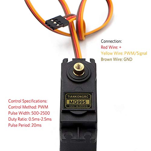 Image of REES52 4Pcs MG995 Analog Servo Metal Gear Servo 20KG High Speed Torque Digital Servo Motor for Smart Car Robot Boat RC Helicopter(Control Angle 180)